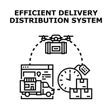 Efficient delivery distribution system optimizing logistics management 库存插图