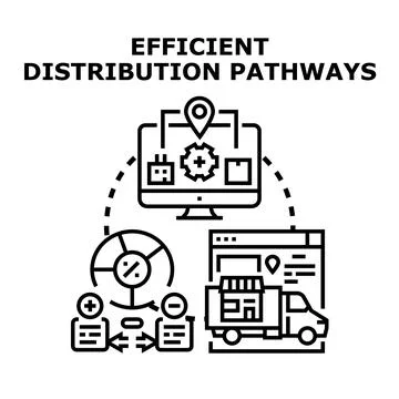 Efficient distribution pathways concept logistics supply chain Stock Illustration