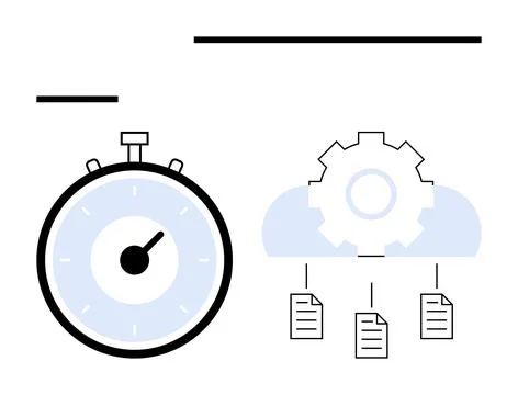 Efficient Document Management with Cloud Integration and Time Tracking イラスト素材