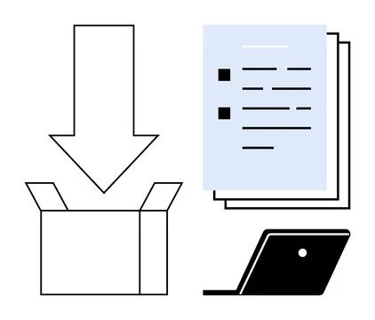 Efficient Document Management Organizing Files and Following Workflow Proce.. Stock Illustration