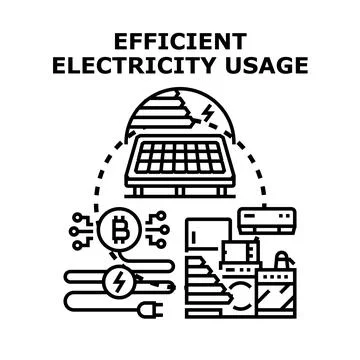 Efficient electricity usage for sustainable home living Stock Illustration