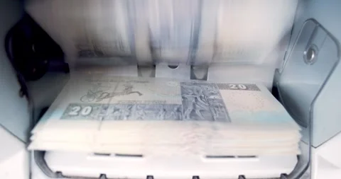 Efficient Electronic Cash Counting Machine for Egyptian Banknotes Described Stock Footage 317922624