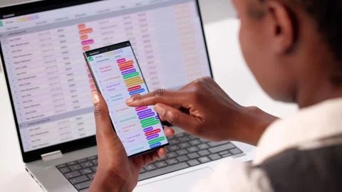 Efficient Electronic Spreadsheet For Medical And Financial Data Stock Footage 312468978
