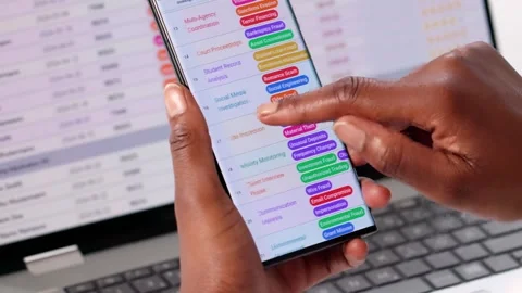 Efficient Electronic Spreadsheet For Medical And Financial Data Stock Footage 312470249