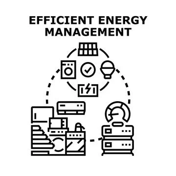 Efficient energy management system optimizing home appliance usage Stock Illustration