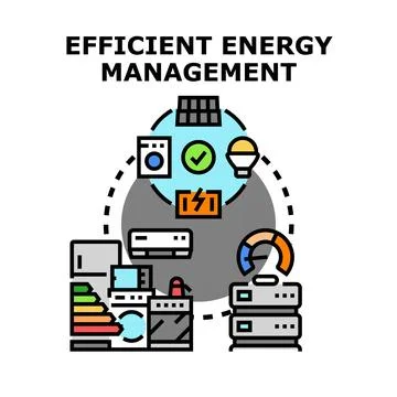 Efficient energy management system optimizing home appliance usage Stock Illustration