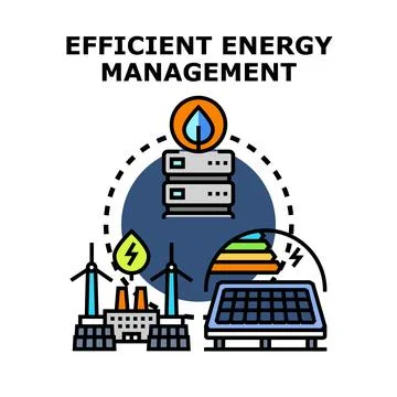 Efficient energy management systems optimizing sustainable power resources Stock Illustration