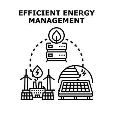 Efficient energy management systems optimizing sustainable power resources Stock Illustration
