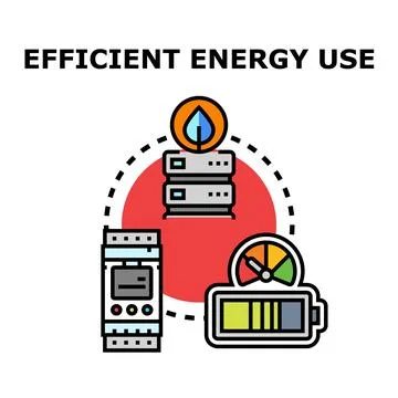Efficient energy use concept with power management systems Stock Illustration