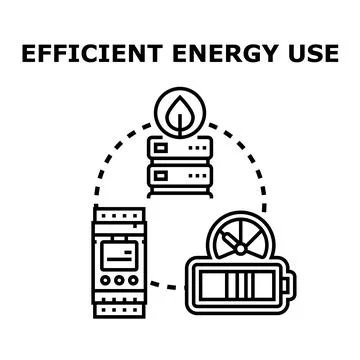Efficient energy use concept with power management systems Stock Illustration