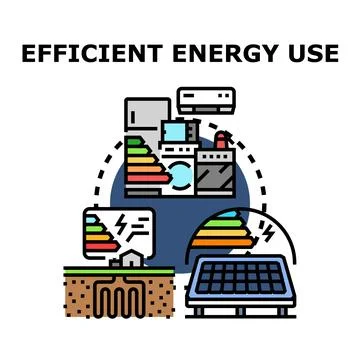 Efficient energy use concept for sustainable home living Stock Illustration