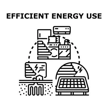 Efficient energy use concept for sustainable home living Stock Illustration