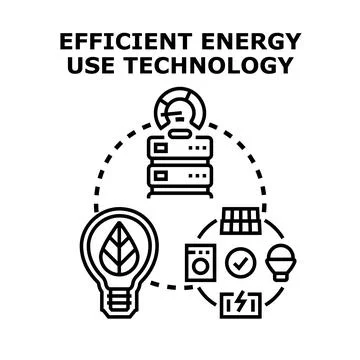 Efficient energy use technology vector illustration イラスト素材