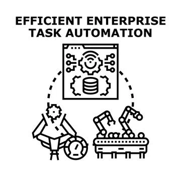 Efficient enterprise task automation optimizing business processes Illustrazione stock