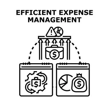 Efficient expense management business process analyzing financial data 库存插图