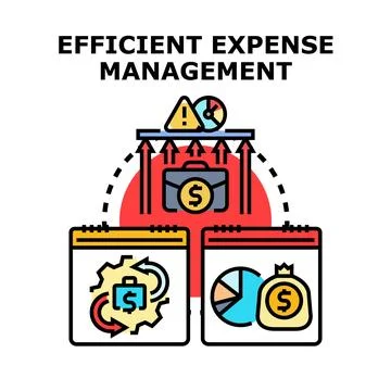 Efficient expense management business process analyzing financial data 库存插图