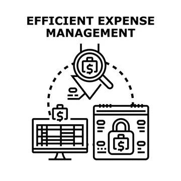 Efficient expense management illustration for financial organization 스톡 일러스트