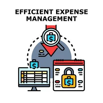 Efficient expense management illustration for financial organization 스톡 일러스트