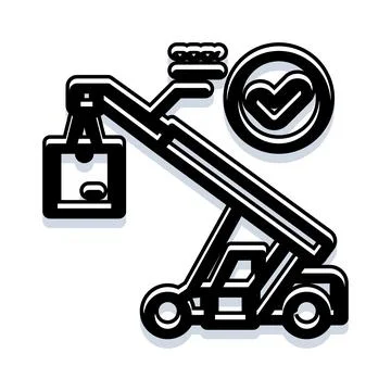 Efficient fast food and package delivery service icon イラスト素材