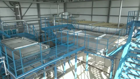 Efficient filtration techniques in a modern factory environment Video stock 306300167