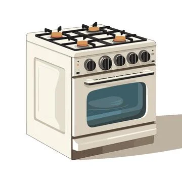 Efficient Flame: Kitchen Gas Stove Vector Illustration Stock Illustration