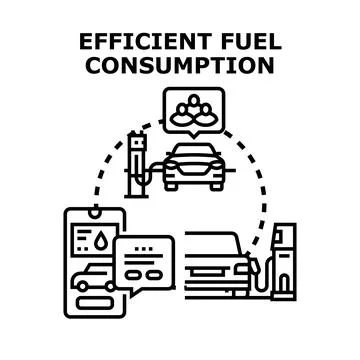 Efficient fuel consumption management and car sharing concept Stock Illustration