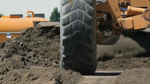 Efficient Grader in Action. Construction Site Perfection. 4K 60 fps Stock Footage 244830695
