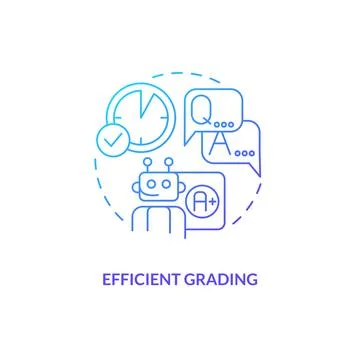Efficient grading in AI education concept icon Stock Illustration