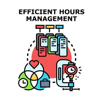 Efficient hours management concept optimizing business time resources Stock Illustration