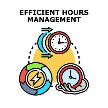 Efficient hours management concept vector illustration Stock Illustration