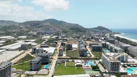 Efficient Housing Projects: Aerial View of Quality Construction Work Stock Footage 243185646