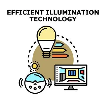 Efficient illumination technology for smart home lighting control Stock Illustration