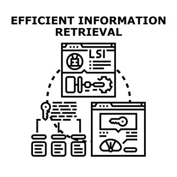Efficient information retrieval process with data optimization Stock Illustration