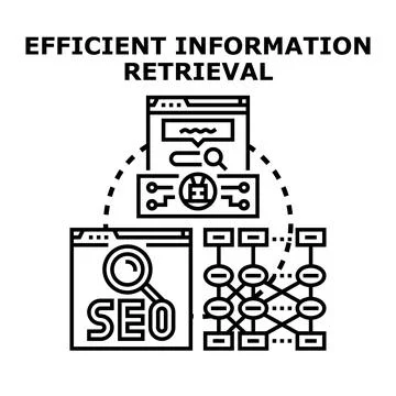 Efficient information retrieval process optimizing web search 스톡 일러스트