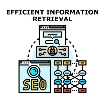 Efficient information retrieval process optimizing web search 스톡 일러스트
