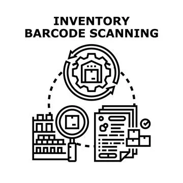 Efficient inventory scanning management system concept Stock Illustration