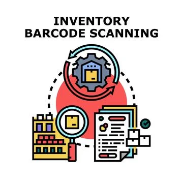 Efficient inventory scanning management system concept Stock Illustration