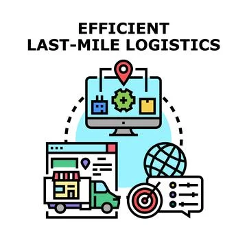 Efficient last mile logistics delivery optimization system 스톡 일러스트