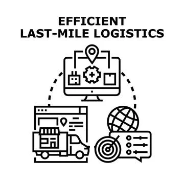 Efficient last mile logistics delivery optimization system Stock Illustration