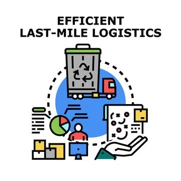 Efficient last mile logistics process and delivery management Illustrazione stock