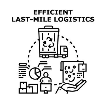 Efficient last mile logistics process and delivery management 스톡 일러스트