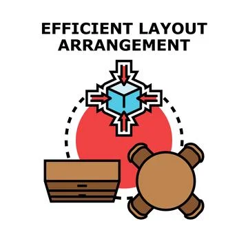 Efficient layout arrangement concept optimizing workspace organization Stock Illustration
