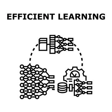 Efficient learning process with neural network diagram 스톡 일러스트