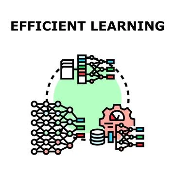 Efficient learning process with neural network diagram Illustrazione stock