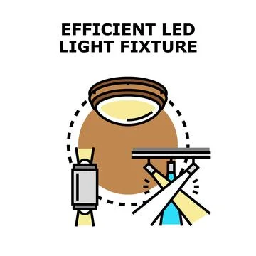 Efficient led light fixture concept vector illustration Stock Illustration