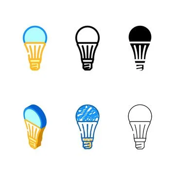 Efficient light bulb color diversity icon vector Stock Illustration