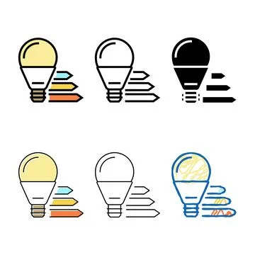 Efficient light bulb color icon vector forms Stock Illustration