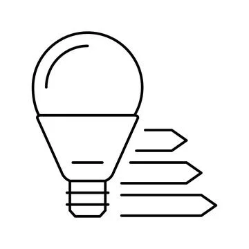 Efficient light bulb line icon vector illustration Illustrazione stock