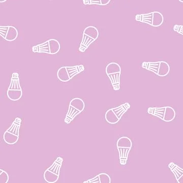 Efficient light bulb line vector seamless pattern Illustrazione stock
