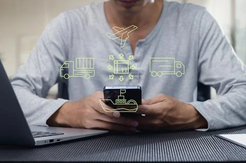 Efficient Logistics and Transportation Systems for Goods Management Foto stock